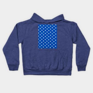 Polka Dots Blue Background Kids Hoodie